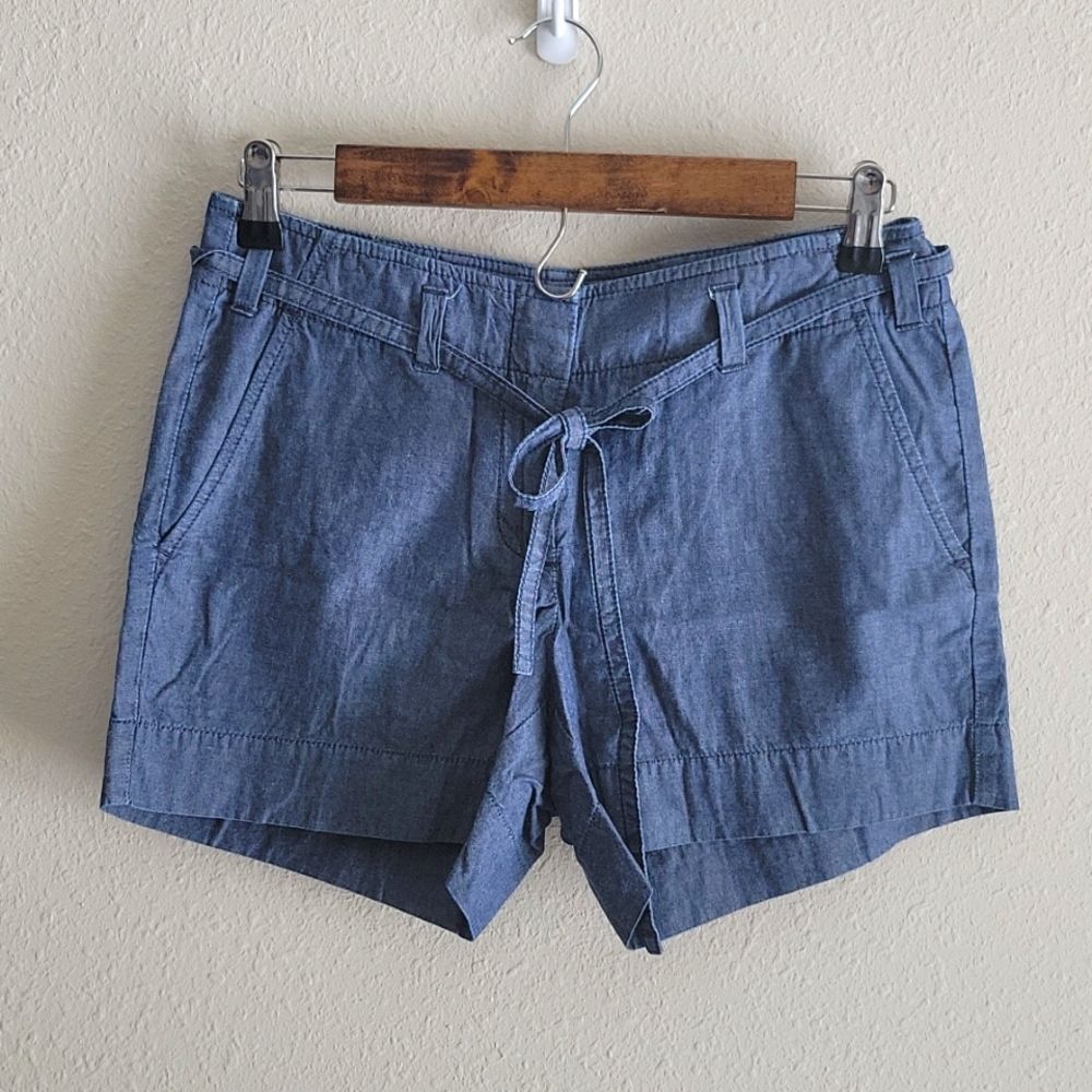 J. Crew City Fit Belted Chambray Shorts size 0